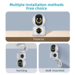 caméra de surveillance intérieure ip wifi double objectif hd 4mp icsee