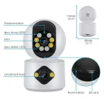 caméra de surveillance intérieure ip wifi double objectif hd 4mp icsee