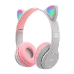 casque sans fil bluetooth oreilles de chat p47m blanc