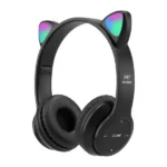 casque sans fil bluetooth oreilles de chat p47m noir