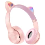 casque sans fil bluetooth oreilles de chat p47m rose
