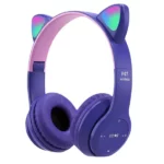 casque sans fil bluetooth oreilles de chat p47m violet