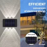 applique murale solaire extérieure led rgb double faisceau, haut et bas