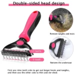 brosse épilateur à poils double face pour chats et chiens, pet shedding brush