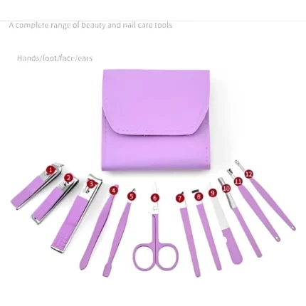 ensemble de manucure et pédicure coupe-ongles professionnel 12 pièces en inox