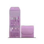 ensemble de manucure et pédicure coupe-ongles professionnel 12 pièces en inox mauve lavande