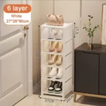 étagère à chaussures empilable 6 étages 27x26x90cm blanc