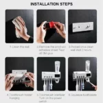 Porte-Brosse à Dents Stérilisateur UV Solaire Intelligent + Presse-Dentifrice – Image 5