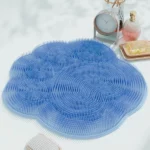 tapis brosse de massage antidérapant pour salle de bain bleu