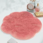 tapis brosse de massage antidérapant pour salle de bain rose