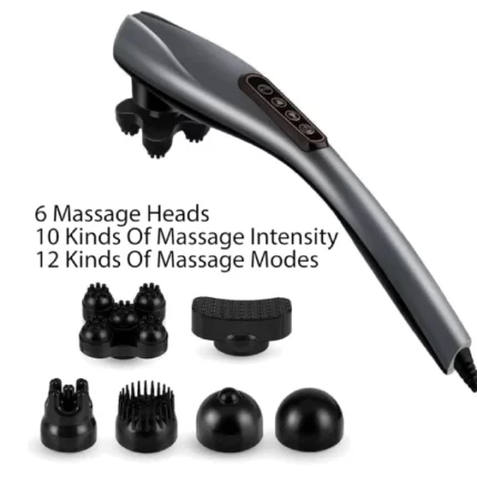 6in1 magic massager plus, masseur électrique portable rechargeable 6en1 pour soulagement musculaire et relaxation