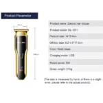 Daling DL-1551 Tondeuse à Cheveux Rechargeable – Image 4