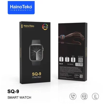 hainoteko smartwatch sq-9 + 3 bracelets noir