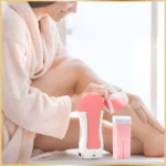 kit épilation 3en1, chauffe-cire, cartouche cire roll-on, bandes rose
