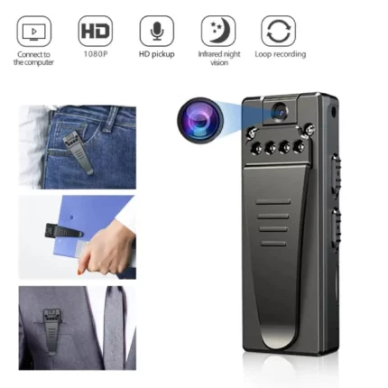 mini caméra de corps espion portable hd 1080p 2k avec vision nocturne et enregistrement vocal