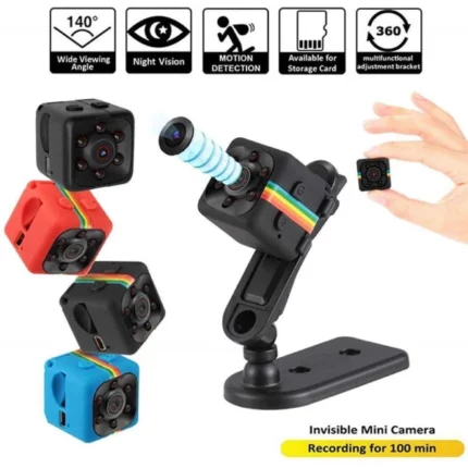 sq11 mini caméra de surveillance dvr hd 1080p, angle 140°, vision nocturne