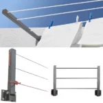sèche-linge mural pliable en acier galvanisé