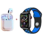 coffret montre connectée smartwatch w26 pro max special series 9 + airpods bleu