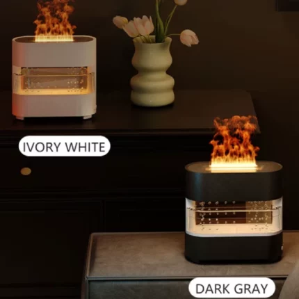 humidificateur diffuseur d'aromathérapie rainfire pluie et feu, 7 couleurs