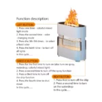 humidificateur diffuseur d'aromathérapie rainfire pluie et feu, 7 couleurs