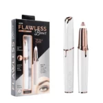 flawless brows rasoir épilateur à sourcils à pile avec tête plaque or 18 carats