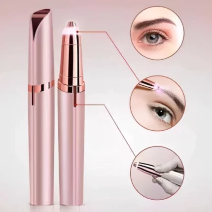 flawless brows guard wing rasoir à sourcils à pile avec tête plaque or 18 carats