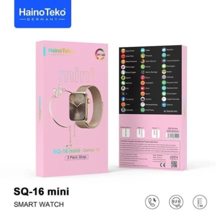 hainoteko smartwatch sq-16 mini series 10 rose doré gold