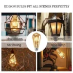 lampe vintage led e27 st64 4w, ampoule led antique edison