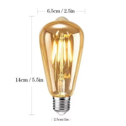 lampe vintage led e27 st64 4w, ampoule led antique edison