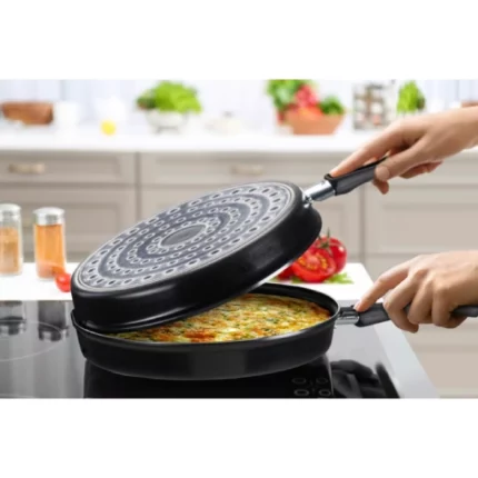 poêle double face antiadhésive en inox aluminium piardi home 24cm