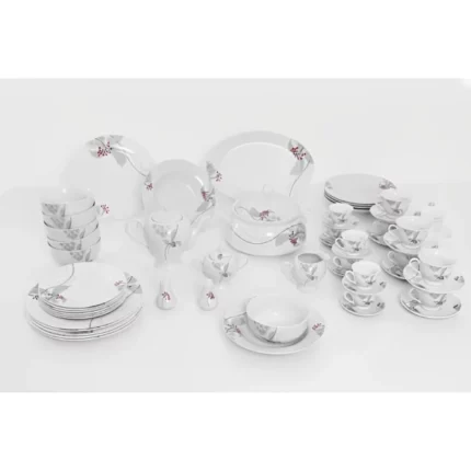 service de table en porcelaine blanche 58 pièces