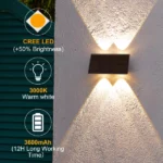 lampe applique murale solaire led double éclairage faisceaux xf-7717