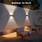 lampe applique murale solaire led double éclairage faisceaux xf-7717