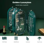 boîte à bijoux pliable avec miroir en forme d'écran en métal