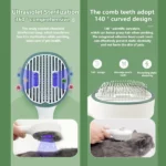 brosse de toilettage pour chats et chiens avec lumière uv
