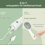 brosse de toilettage pour chats et chiens avec lumière uv