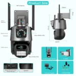 caméra de surveillance externe intelligente dual lens wifi hd 6mp icsee