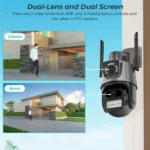 caméra de surveillance externe intelligente dual lens wifi hd 6mp icsee