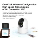 caméra de surveillance interne ptz wifi t4 c996 5mp, vision nocturne