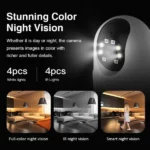 caméra de surveillance interne ptz wifi t4 c996 5mp, vision nocturne