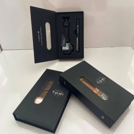 coffret cadeau pour homme tomi, montre classique + stylo business élégant