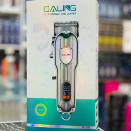 daling dl-1716 tondeuse à cheveux rechargeable led silver