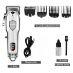 daling dl-1716 tondeuse à cheveux rechargeable led silver