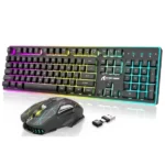 ensemble clavier et souris gaming sans fil attack shark t3, 2,4 GHz, RVB, 4800 DPI