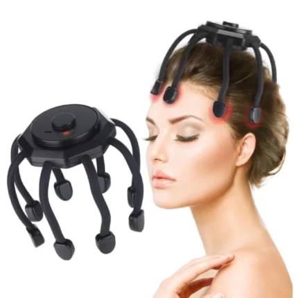 masseur de tête cuir chevelu électrique intelligent en forme de pieuvre à 360°, stimulant la croissance des cheveux et la relaxation musculaire