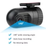 mini caméra dvr 1080hd de tableau de bord voiture, enregistreur de conduite à condensateur en boucle