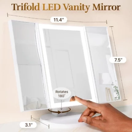 miroir de maquillage pliable avec rétroéclairage 36led vanity mirror