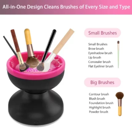 nettoyeur de pinceaux de maquillage automatique en silicone, usb portable rechargeable