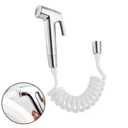 pulvérisateur shattaf chromé pour toilettes et bidet avec flexible accordéon