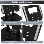 support smartphone téléphone portable et tablette réglable rotatif à 360° en alliage d'aluminium, écrans 4-13"